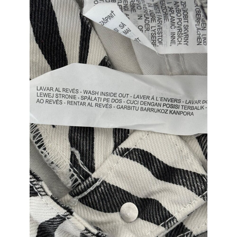 Zara Jeans Size 2 Zebra Print High Rise Straight Leg Y2K Streetwear Scandi Style - Picture 8 of 16